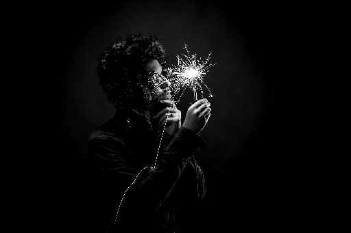 man in black jacket holding spark