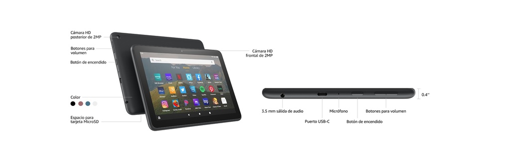 TABLET FIRE AMAZON 8 HD GEN10 2GB RAM 32GB MEMORIA (BLACK)