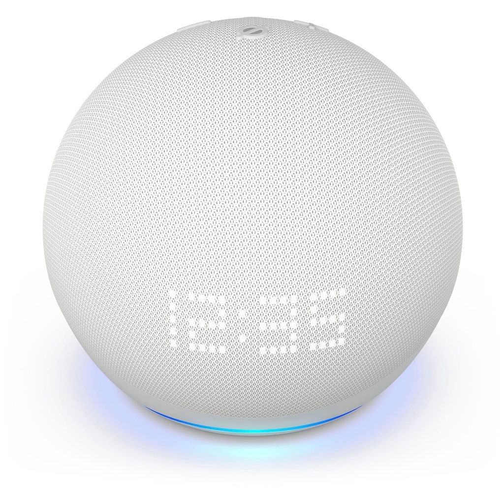 ALTAVOZ INTELIGENTE AMAZON ECHO DOT 5TA GENERACION CON RELOJ (BLANCO)
