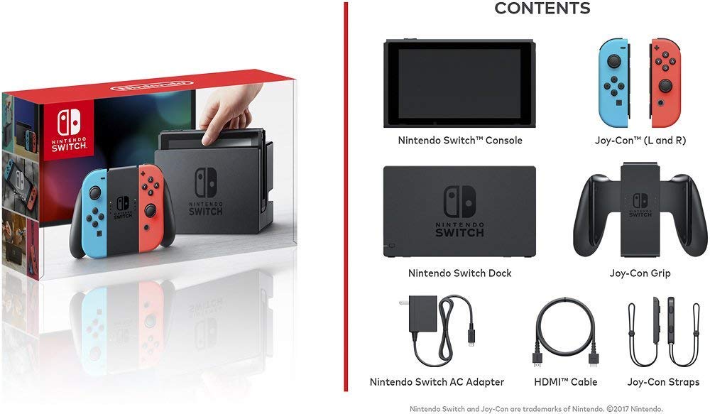 CONSOLA NINTENDO SWITCH JOY-CON HAC-001(-01) (CONTROLES AZUL NEON-ROJO NEON)